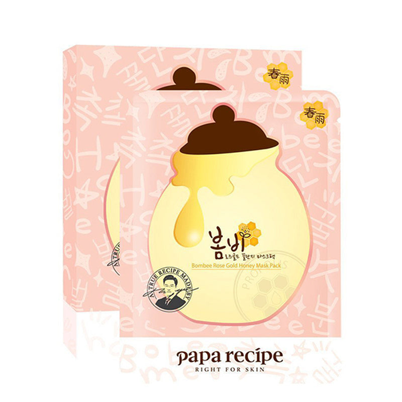 PAPA RECIPE-Bombee Rose Gold Honey Mask | 春雨玫瑰黃金蜂蜜面膜 (1盒5片)